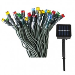 Lant cu 100 LED-uri multicolore cu incarcare solara, 10 m Lant cu 100 LED-uri multicolore cu incarcare solara, 10 m